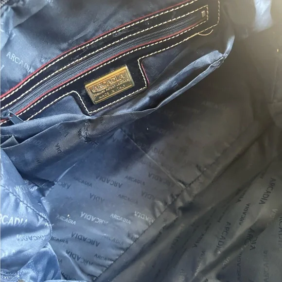 Arcadia Dark Blue Patent Leather Tote Bag - Picture 11 of 11